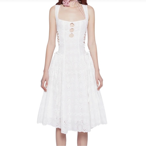 Dolls Kill Dresses & Skirts - BLISSFUL BREEZE EYELET MIDI DRESS